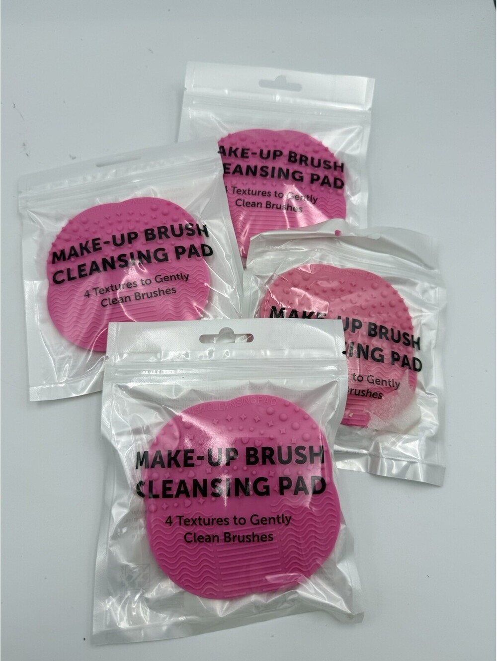 4 pack Clean Brushes Silicone Cleaning Pad 4 Textures Latex Free Vegan Cruelty